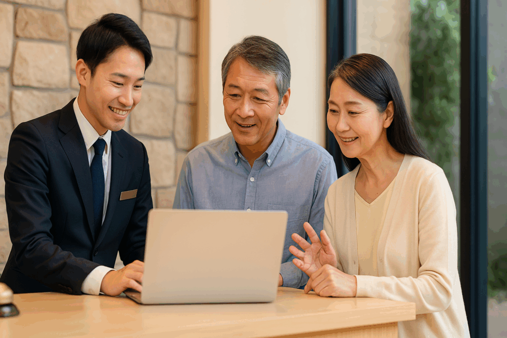 SNS投稿や直販予約の説明をしているイメージ