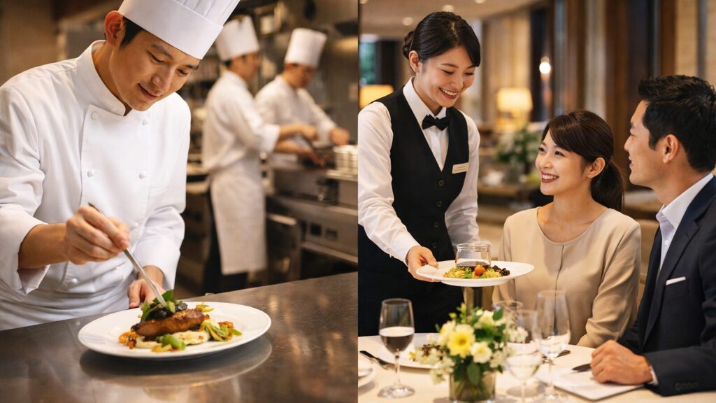 ホテルの付加価値を高める「料飲・調理部門」の専門業務