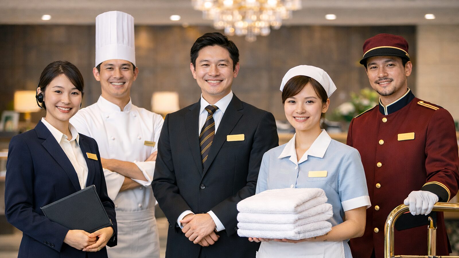 ホテルの職種を網羅解説!役割別の業務内容と運営を成功に導く人員配置のポイント