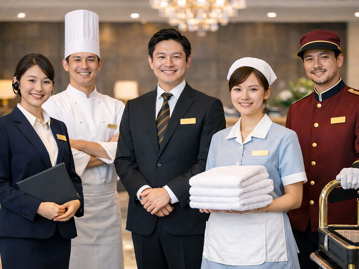 ホテルの職種を網羅解説！役割別の業務内容と運営を成功に導く人員配置のポイント